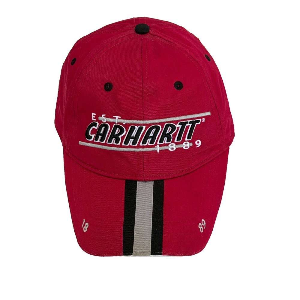 Carhartt Hat Adult XS - L Red Race Stripes Adjustable Baseball Trucker Cap